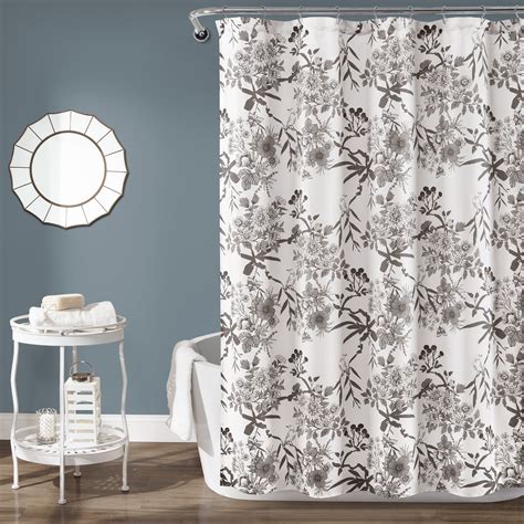 gray floral shower curtain|vibrant floral shower curtain.